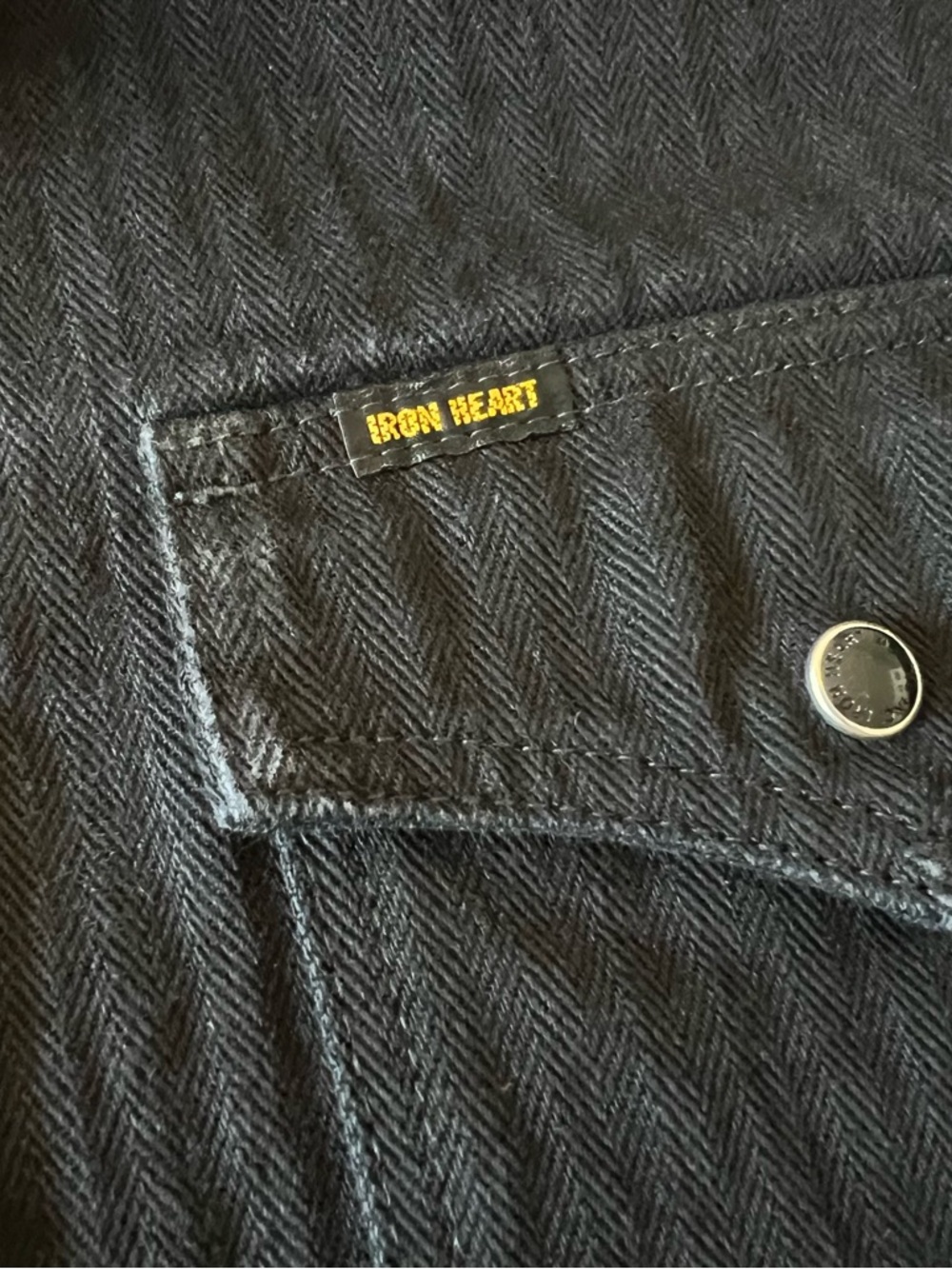 IRON HEART 13.5OZ DENIM WESTERN SHIRT - IHSH-396-BLK - BLACK jacket - Picture 8 of 14